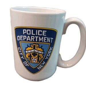 New York City Police Department NYPD Coffee Mug Tea Cup White Stoneware Unbrand